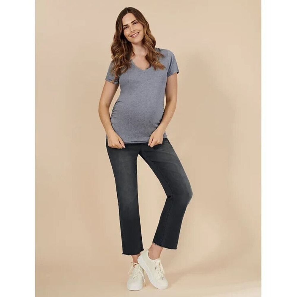 Motherhood Maternity Secret Fit Over Belly Slim Straight Leg Jeans Black Size M